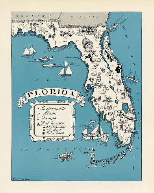 Florida State Pictorial Map