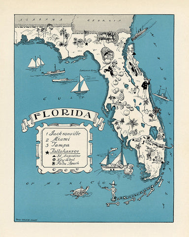 Florida State Pictorial Map