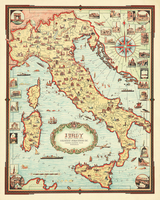 Italy Pictorial Map